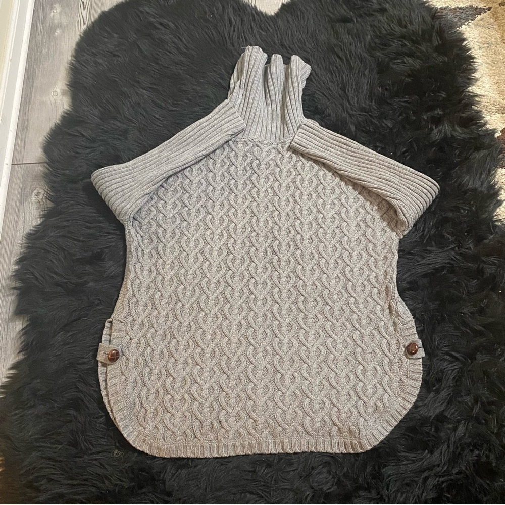 Between Me And You Ladies Sweater Gray Pull Over Oversized Cowl Neck - Picture 14 of 16